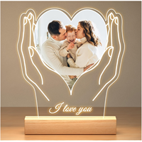 Soirée romantique personnalisée pour la Saint-Valentin Nuit en bois à LED Noms de couples Mariage souvenir de la petite amie de Bestie