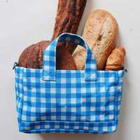 Bolsa de Mano de Lona de Algodón a Cuadros para Mujer, con Logotipo Bordado Personalizado, Tamaño Personalizado, con Correa Cruzada Ajustable, Venta al Por Mayor