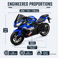 Moto électrique pour adultes de style course, moteur sans balais au lithium de 3000 W, vitesse maximale de 120 km/h, carénage complet, absorption des chocs hydraulique