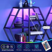 Étagères flottantes pour jeux vidéo en gros, étagère murale pour jeux avec éclairage LED, présentoir mural pour rangement et organisation