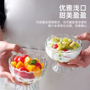 Glass Dessert Cup With Stand Transparent Single Piece For Fruit Salad Yogurt Ice Cream Party Use - Product Image 1