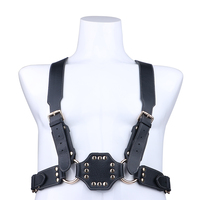 Psyche Mancrush - Harnais et double gode en cuir BDSM pour hommes, pour bondage et jeux sexuels sauvages