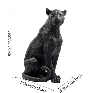 Elegante Statua di <span class=keywords><strong>Pantera</strong></span> Nera in Resina - Ideale come Regalo per Casa e Ufficio, Decorazione per Esterni - Product Image 4