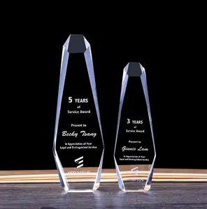 Crystal Trophy Blank Glass Crystal Awards Plakette Atmos phä rische Massivholz-Kristall-Trophäe Benutzer definierte Schriftzug-Trophäe