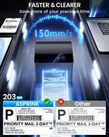 Imprimante d'étiquettes d'expédition USB A64M avec bac à papier intégré, thermique 4x6, pour les petites entreprises et les colis d'expédition