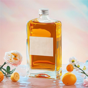 Vetro quadrato trasparente in mattoni 500ml 375ml 250ml bottiglia di vino piatta frutta vuota Whisky <span class=keywords><strong>e</strong></span> vino con chiusura a tappo a vite - Product Image 6
