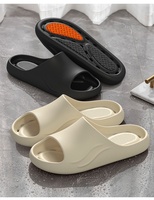 Sandales de douche ouvertes couleur unie, souples et amorties, antidérapantes, imperméables, séchage rapide, avec trous de drainage, tige en EVA, pour femmes