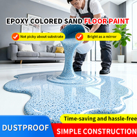 Offre Spéciale : Revêtement de Sol Époxy Écologique Haute Brillance à Base de Sable Coloré, Peinture Liquide Transparente Effet Pierre Imperméable pour Ciment Intérieur