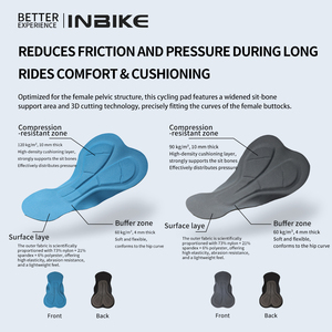 Pantalones Cortos de <span class=keywords><strong>Ciclismo</strong></span> para <span class=keywords><strong>Mujer</strong></span> INBIKE Personalizados, Diseño sin Costuras Acolchado, Ajuste Profesional, con Logotipo OEM - Product Image 5