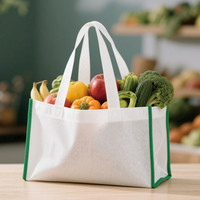 Sac de courses non tissé laminé personnalisé avec logo, écologique, thermosoudé par ultrasons, en PP, pour salon professionnel