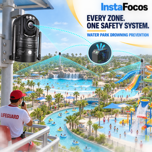 Caméra IP WiFi 6 pour système de prévention des noyades par IA, zoom optique 100x, surveillance intelligente IP68, CMOS 12MP, grand angle 140°, H.265 - Product Image 1