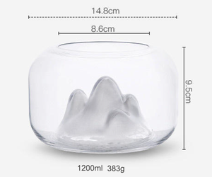 Youpin — Aquarium en verre transparent à conception Fuji, bol de poisson rouge, vitre créatif pour montagne, neige - Product Image 2