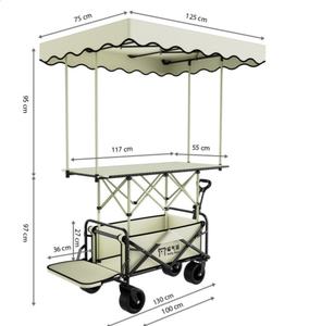 Gros chariot pliable de haute qualité chariot de camping en plein air avec table et pare-soleil - Product Image 1
