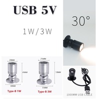 YMZMLED-Mini lámpara Led con USB, escaparate de joyería, armario de vino, Kit de iluminación, focos ajustables de 1W y 3W, luz descendente de techo de 5V