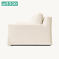 Juego de Sofás Chesterfield Modernos de Lujo Ligero para Villa, Estructura de Madera Maciza, Sofá Cama Modular, Tapicería de Lino con Esponja Acolchada, Cómodo