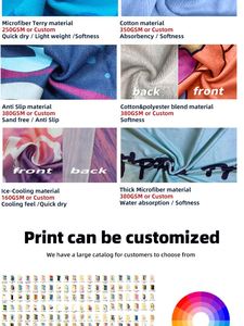 Serviette de plage en microfibre pliable à séchage rapide avec motif artistique personnalisé imprimé par le fabricant pour un usage quotidien - Product Image 5