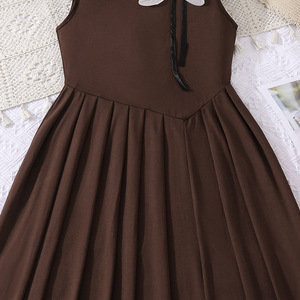 Vestido de Verano para Niñas, Moderno Vestido de Princesa con Estampado Floral Tridimensional, Sin Mangas, Plisado y con Cintura Ajustada, Ropa para Niñas - Product Image 5