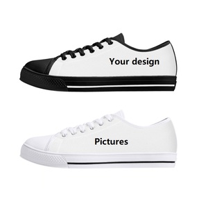 Chaussures basses en toile unisexe 2026, collection tendance pour couple, avec design noir et blanc, baskets décontractées antidérapantes en maille respirante avec amorti d'<span class=keywords><strong>air</strong></span> - Product Image 1