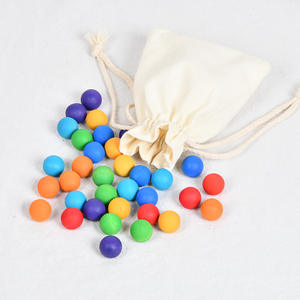12 boules arc-<span class=keywords><strong>en</strong></span>-ciel Montessori outil d'enseignement perles roulantes Puzzle pour enfants blocs de construction boules <span class=keywords><strong>en</strong></span> <span class=keywords><strong>bois</strong></span> massif colorées - Product Image 4