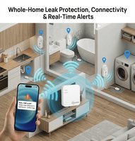 Kit de Détecteur de Fuite d'Eau Wi-Fi et Alarme - Système Complet pour Toute la Maison avec Notification par Application - Pack de 3 Détecteurs de Fuite d'Eau