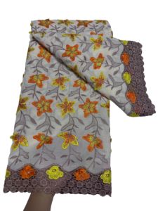 Tissu en dentelle africaine de haute qualité en polyester, respirant, voile, tricoté en armure, uni/à pois, broderie 3D, pour robe de soirée et <span class=keywords><strong>sac</strong></span> - Product Image 1