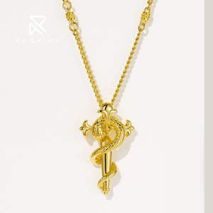 Collar de serpiente de varita de lujo Rochime, joyería fina de plata 925, joyería colgante de Animal para mujer - Product Image 2