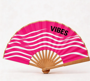 Abanicos Plegables Grandes Personalizados con Impresión UV Reactiva, Abanico de Bambú Plegable de 13 Pulgadas, Abanico Grande para Eventos - Product Image 3