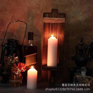 Wooden <b>Wall</b> Mounted Candle Holder Rectangle Decorative For Home And Plant <b>Display</b> - Product Image 4