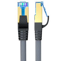 Nylon CAT8 RJ45 40Gbps 2000MHz 28/26AWG Jaringan Lan CAT8 Kabel Patch Ethernet Cable/10/15/20M