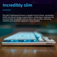 Clavier de jeu mécanique sans fil Logitech G915X en aluminium PBT, programmable, pleine taille, pour e-sport, RGB, à profil bas, fin, trois modes