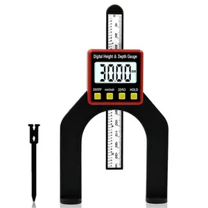 Digital Depth Gauge LCD Height Gauge Calipers With Magnetic Feet For Router Tables Woodworking Measuring Tools