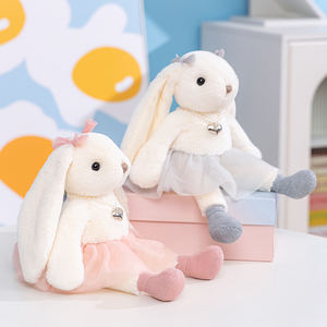 Recién llegado, conejo de peluche para mujer con vestido de encaje, muñeco de peluche, decoración del hogar, regalo de fiesta para niñas, muñeco de conejito suave con orejas largas para mujer - Product Image 2