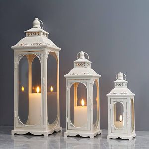 Farmhouse Decorative Metal Lantern for Home Living Room Entryway and <b>Fireplace</b> <b>Mantel</b> Display - Product Image 5