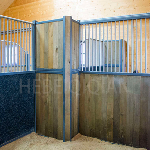 Qiqian Hergestellter Vorgefertigter Metallstall aus Verzinktem Stahl mit Bambusgefüllten Paneelen und Rotierendem Futterautomat - Product Image 5