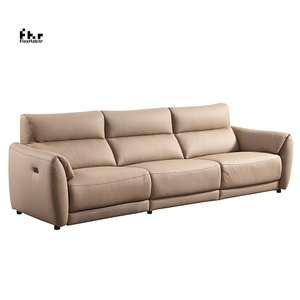 Sofá reclinable de Cine de lujo Reposacabezas ajustable y reposabrazos Sofá reclinable de respaldo alto Sofá de cuero para hotel y Villa - Product Image 5