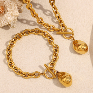 Dreamidea 18K oro placcato in acciaio inossidabile solido arachide Charm bracciale <span class=keywords><strong>donna</strong></span> Design artigianale unico minimalista regalo di gioielli - Product Image 1