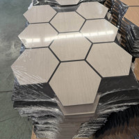 Panneau acoustique hexagonal pour mur, design moderne, ignifuge, écologique, réduction du bruit, personnalisable en usine, pour bureau et studio