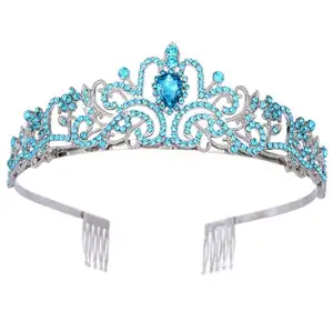 Wholesale Handmade High Quality Alloy New Design Birthday Rhinestone Beauty Pageant Crown