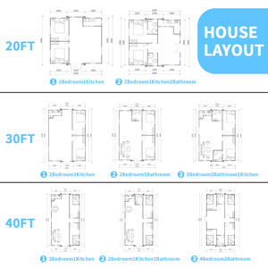 Casa Contenedor Plegable Modular Prefabricada de 40 pies, Resistente al Fuego y al Viento, para Dormitorio en Obras de Construcción - Product Image 4