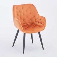 Chaise d'appoint contemporaine en tissu velours doux, avec accoudoirs ergonomiques, pieds chromés, meubles de décoration pour appartement et maison