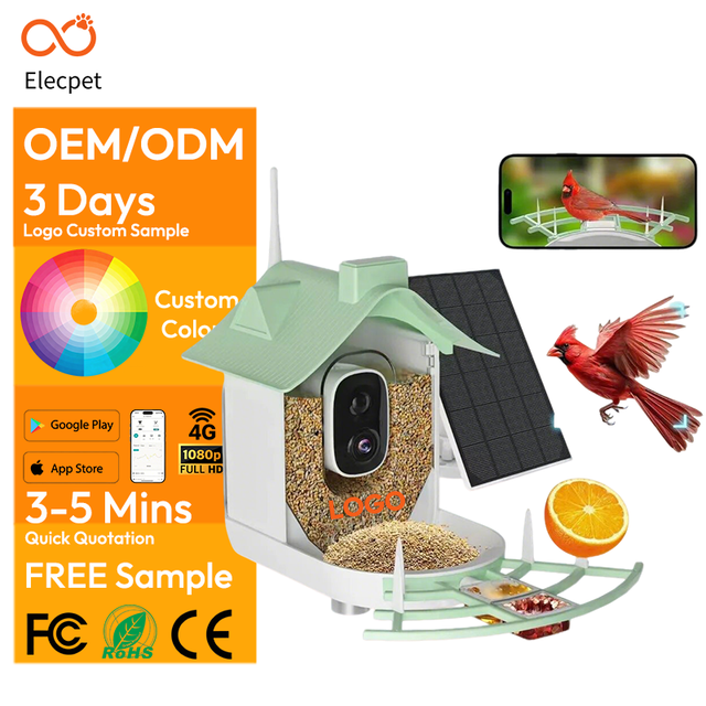 Elecpet Bird House Camera Feeder AI Technology with Night Vision for 24/7 Bird Monitoring