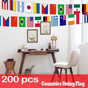 Atacado Poliéster String Bandeira Pennant Bunting <span class=keywords><strong>Banner</strong></span> Todos os Países 100D Poliéster 14x21cm 5x8 Polegadas Bandeira Bunting - Product Image 6