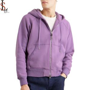 Sweat-shirts à capuche zippés bleu marine personnalisés 100 % coton avec fermeture double sens, tenue homme, survêtements avec étiquette en cuir - Product Image 4