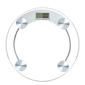 घरेलू 180kg एलसीडी डिस्प्ले दौर ग्लास डिजिटल बाथरूम शरीर वजन पैमाने - Product Image 1