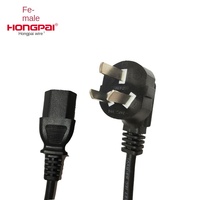 En gros 3*0.5 carré pur cuivre National Standard coude 3C certifié trois prise plate cordon d'alimentation produit queue fil connecteur