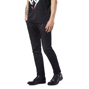 Custom Modern <b>Black</b> Tapered Fit Skinny Waxed Coated Denim <b>Jeans</b> <b>Slim</b> Leg <b>Jean</b> Pants for <b>Men</b> - Product Image 2