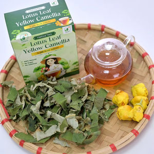 Service d'exportation de tisanes commerciales : Tisane santé premium séchée et mélangée de feuille de lotus et de camélia jaune, 2g par sachet en boîte - Product Image 1