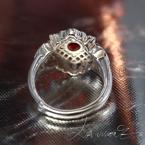 Vintage Otherworld Series 925 <b>Silver</b> Inlaid <b>Garnet</b> Cubic Zirconia Women's <b>Ring</b> - Product Image 2