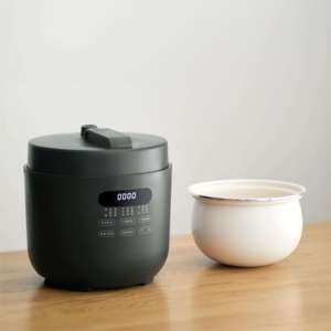 Mini-cuiseur à riz numérique intelligent automatique avec écran tactile LCD, multifonction, antiadhésif, argenté, 2L, faible teneur en sucre, pour la maison - Product Image 2