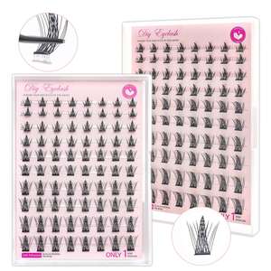 <span class=keywords><strong>Pestañas</strong></span> Postizas Autoadhesivas Sin <span class=keywords><strong>Pegamento</strong></span> Estilo Europeo Americano, Pelo Fino y Suave, Fibra Importada, Semi-Manuales - Product Image 2